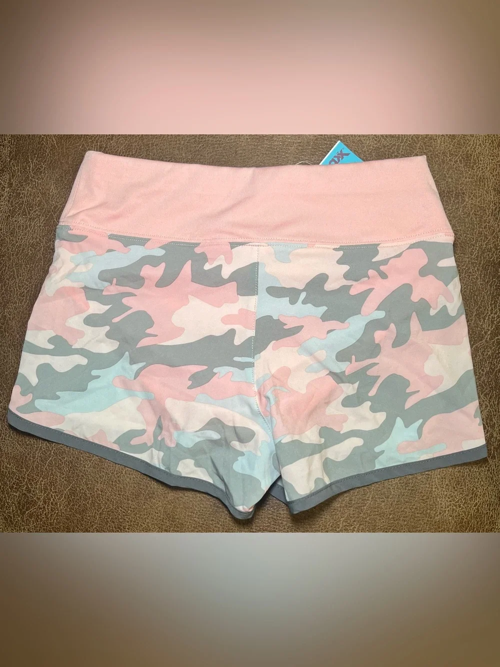 Justice Girls Pink Camo Active Running Shorts Built In Liner Size 7 NWT